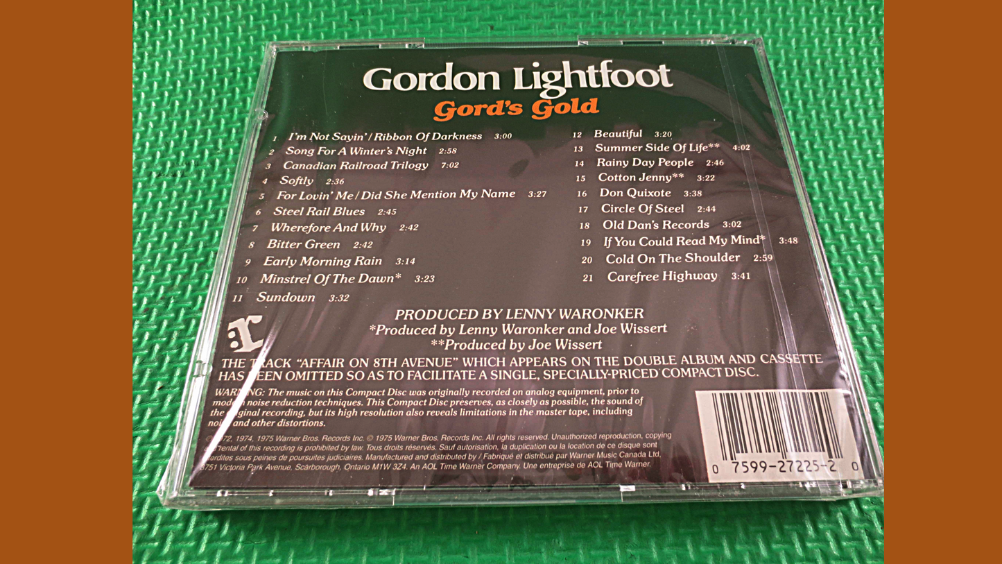 GORDON LIGHTFOOT, Factory SEALED, Gord's Gold, Gordon Lightfoot Cd, Gordon Lightfoot Album, Gordon Lightfoot Hits, Gordon Lightfoot Songs