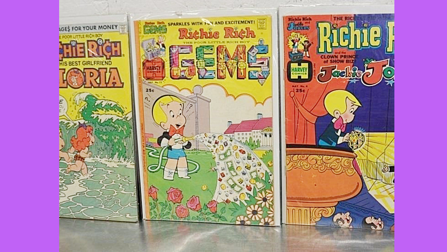 10 COMIC Books, Vintage RICHIE RICH, 10 Richie Rich Comics, Comics, Richie Rich, Collectable Comics, Comic Book, 60's Comic Book, Funny Book