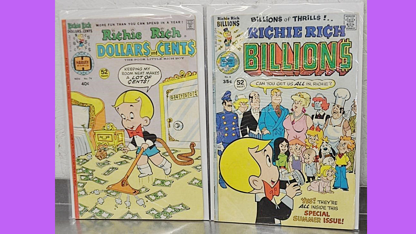 10 COMIC Books, Vintage RICHIE RICH, 10 Richie Rich Comics, Comics, Richie Rich, Collectable Comics, Comic Book, 60's Comic Book, Funny Book