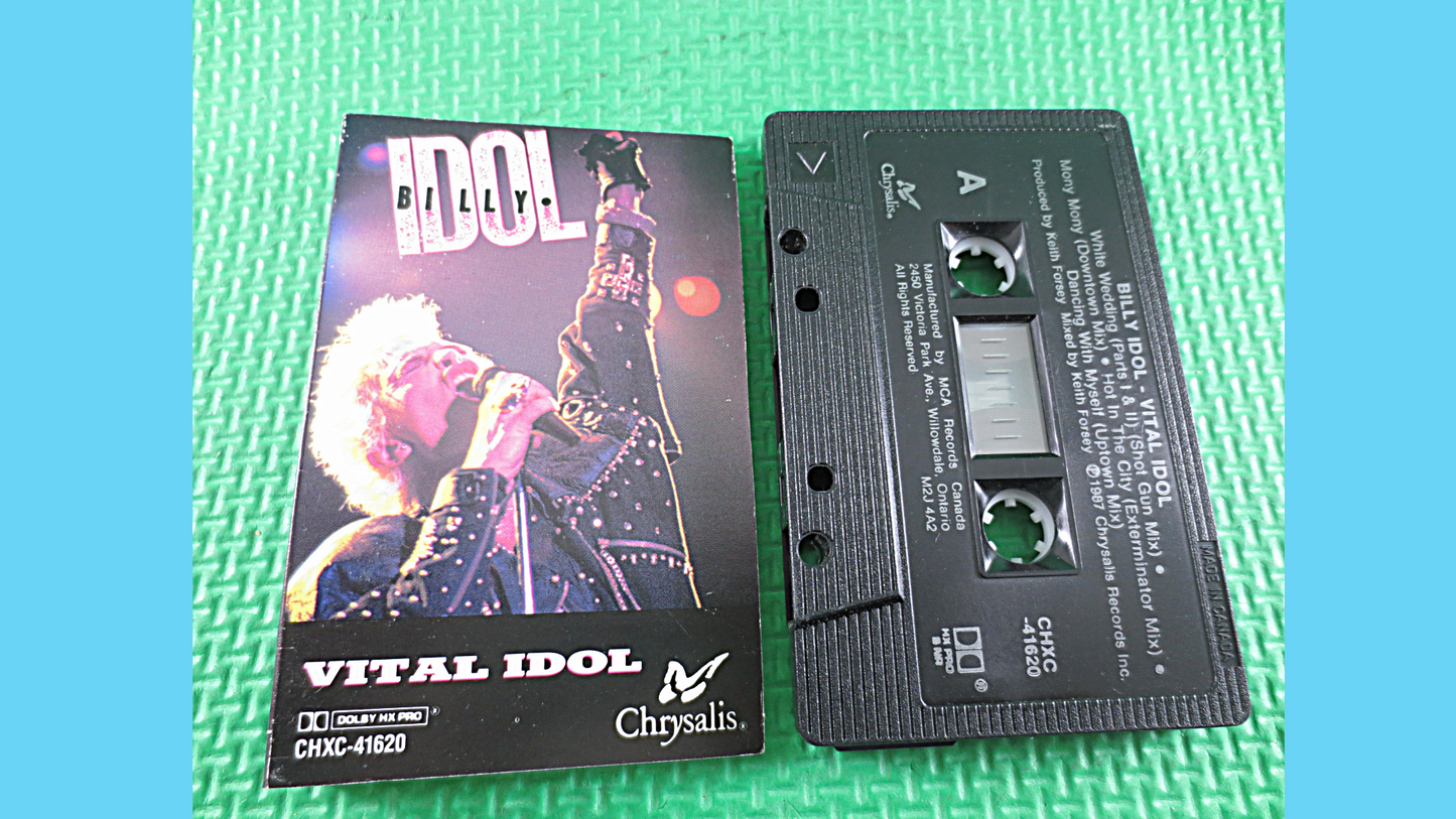 BILLY IDOL, VITAL Idol, Billy Idol Tape, Billy Idol Album, Billy Idol Cassette, Cassette Tapes, Music Tapes, Cassette, Tape, Rock Cassette