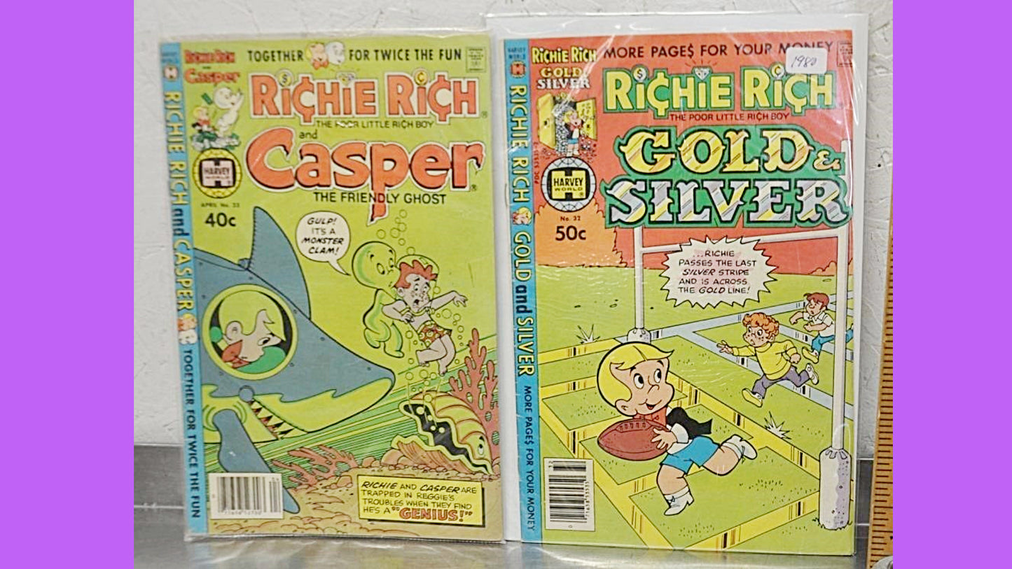 10 COMIC Books, Vintage RICHIE RICH, 10 Richie Rich Comics, Comics, Richie Rich, Collectable Comics, Comic Book, 60's Comic Book, Funny Book, Lot 373