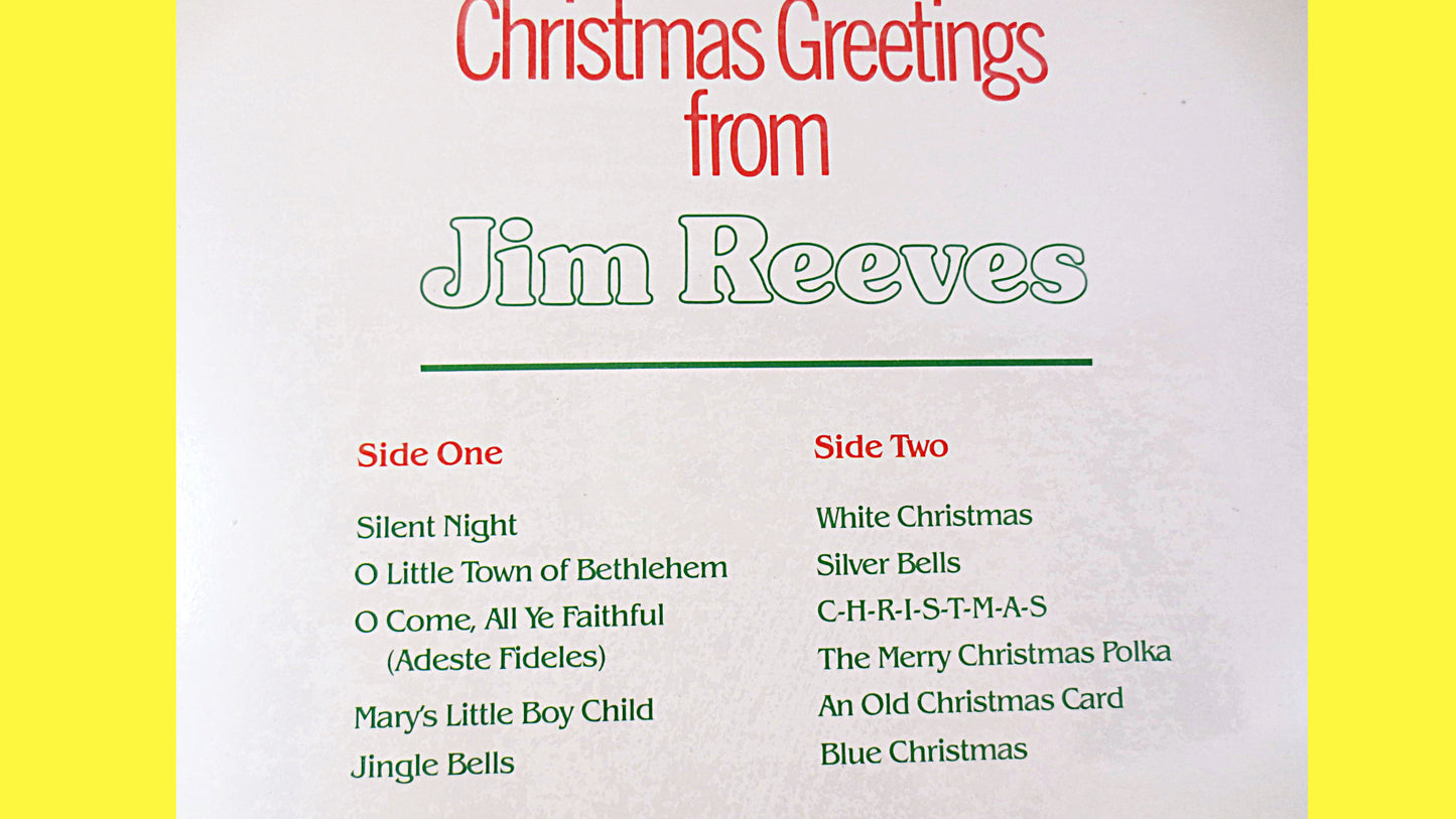 JIM REEVES Record, CHRISTMAS Album, Christmas Record, Jim Reeves Album, Christmas Vinyl, Christmas Lp, Vinyl, 1984 Records