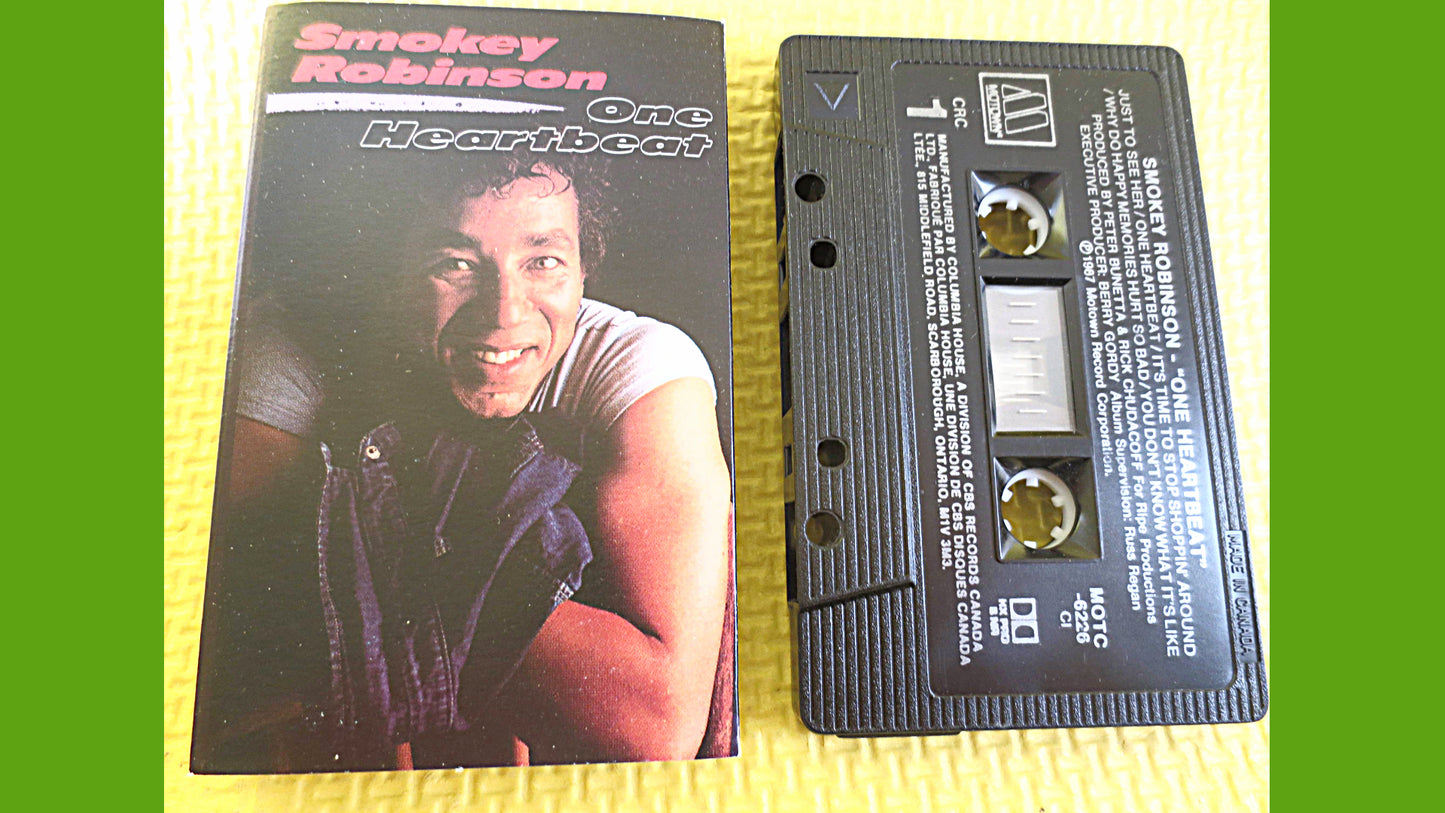 SMOKEY ROBINSON, One HEART Beat, Smokey Robinson Tape, Motown Music Tape, Funk Cassette, Soul Music Tape, Tape, 1984 Cassette