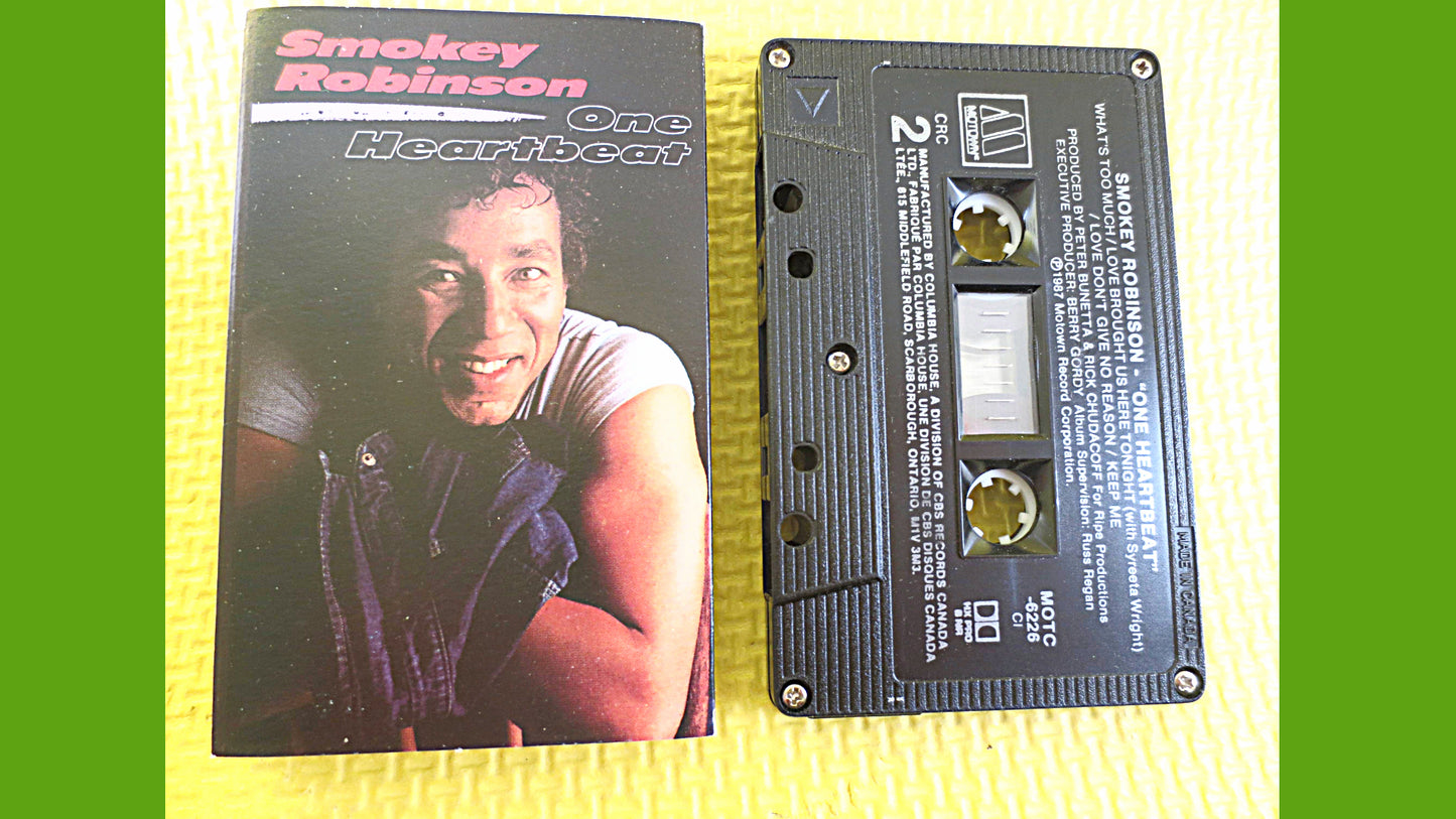 SMOKEY ROBINSON, One HEART Beat, Smokey Robinson Tape, Motown Music Tape, Funk Cassette, Soul Music Tape, Tape, 1984 Cassette