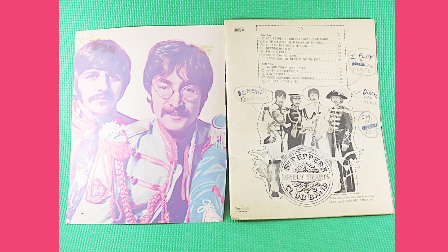 Vintage 1967 Song Book - The BEATLES - Sgt. PEPPERS Lonely Hearts Club Band, BEATLES Sheet Music, Beatles Music Book, Beatles Songbook