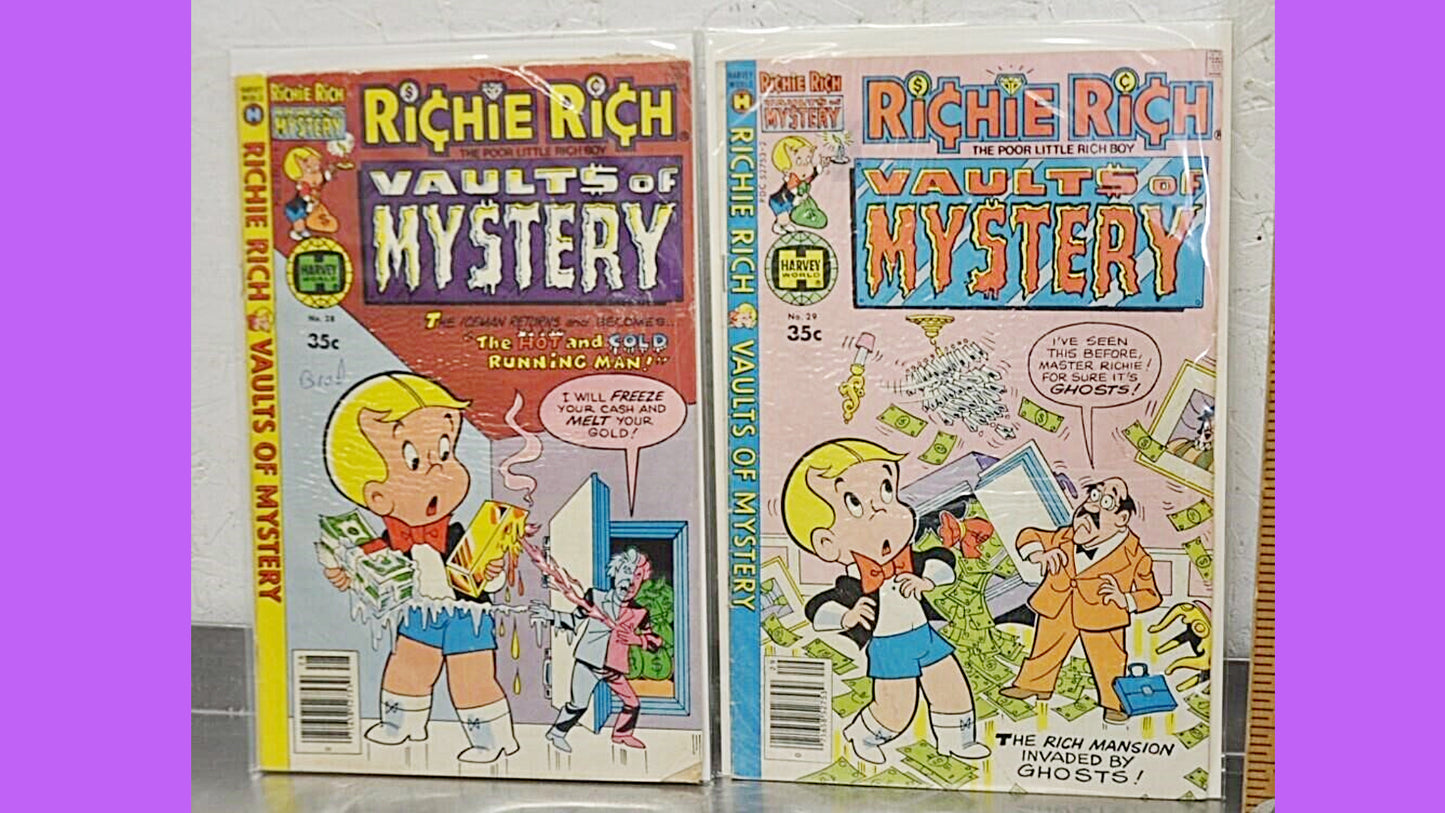 10 COMIC Books, Vintage RICHIE RICH, 10 Richie Rich Comics, Comics, Richie Rich, Collectable Comics, Comic Book, 60's Comic Book, Funny Book, Lot 373