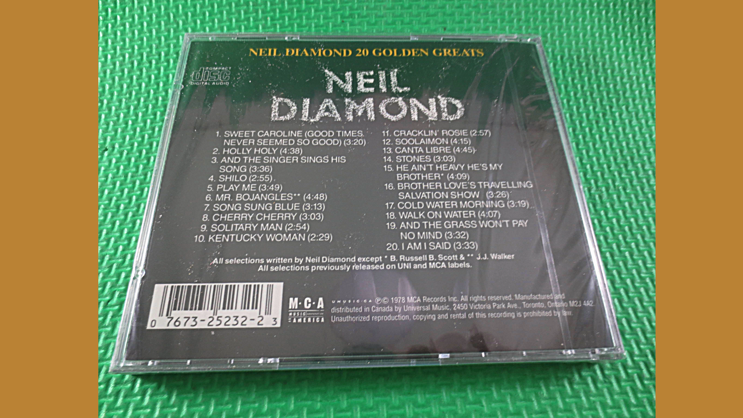 NEIL DIAMOND, Factory SEALED, 20 Golden Greats, Neil Diamond Cd, Neil Diamond Album, Neil Diamond Hits, Neil Diamond Songs, Neil Diamond Lp