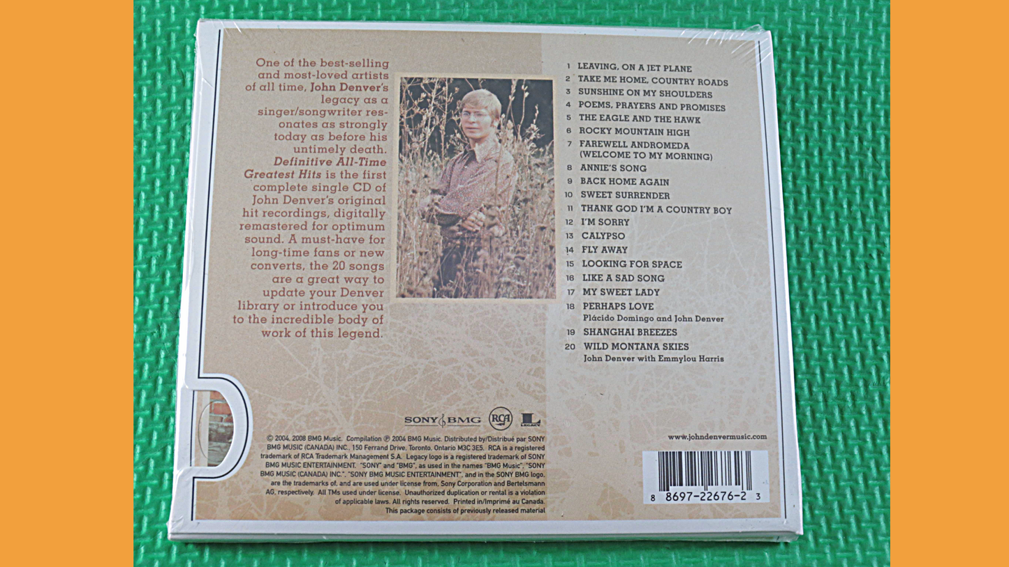 JOHN DENVER, Factory SEALED, Greatest Hits, John Denver Cd, John Denver Album, John Denver Hits, John Denver Songs, John Denver Music, Cd's