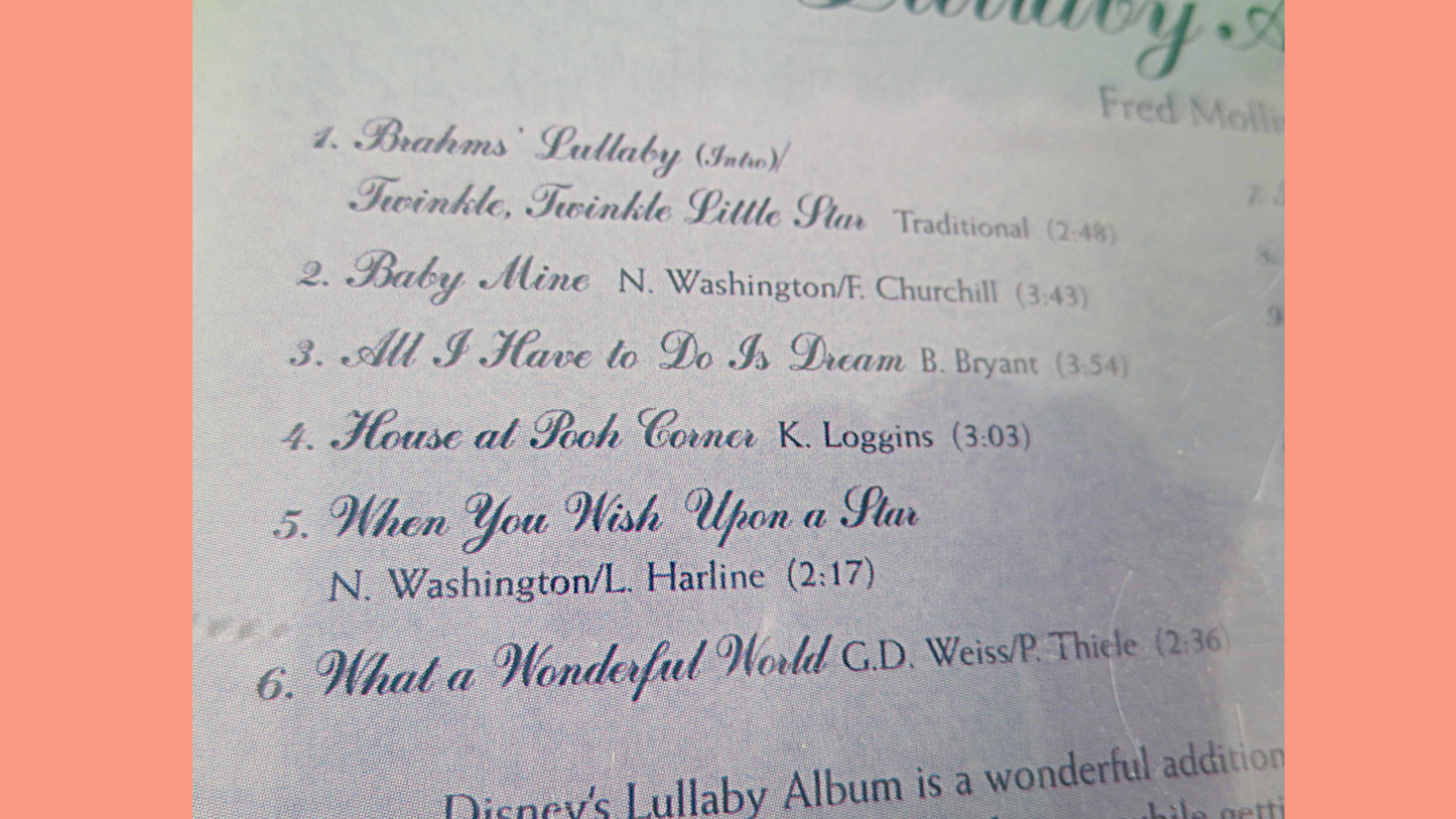 DISNEY'S, LULLABY ALBUM, Disney Cd, Disney Album, Kids Songs, Childrens Songs, Disney Record, Disney Songs, Kids Music, 2000 Compact Discs