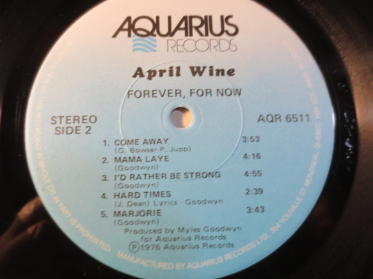 APRIL WINE, FOREVER For Now, April Wine Album, April Wine Record, April Wine Lp, Rock Records, Rock Lp, Vinyl, 1976 Records