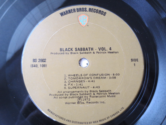 BLACK SABBATH, Vol 4, OZZY lps, Black Sabbath Albums, Vintage Vinyl, Record Vinyl, Vinyl Record, Rock Record, 1972 Records