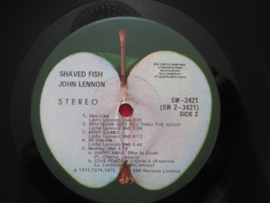 JOHN LENNON Record, SHAVED Fish, John Lennon, John Lennon Album, John Lennon Vinyl, John Lennon Lp, Vinyl, 1975 Records