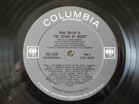 The SOUND of MUSIC, MARY Martin, Soundtrack Album, Sound of Music Album, Mary Martin Vinyl, Childrens Album, 1959 Records