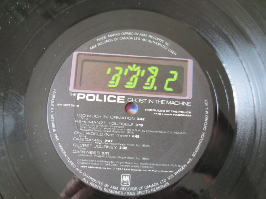 The POLICE, The GHOST in the MACHINE, The Police Record, The Police Album, The Police Lp, Rock Record, Rock Lp, 1981 Record