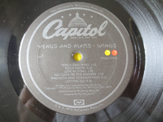 PAUL McCARTNEY, VENUS and Mars, Paul McCartney lps, Paul McCartney Album, Beatles Record, Beatles Albums, 1975 Records