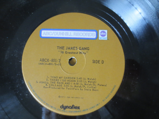 The JAMES GANG, Joe Walsh, GREATEST Hits, James Gang Records, James Gang Albums, James Gang lps, Rock lps, 1973 Records