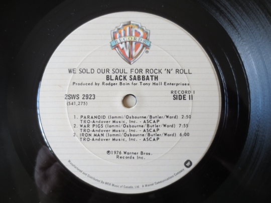 BLACK SABBATH, We Sold Our Soul, BLACK Sabbath Record, Black Sabbath Album, Ozzy Osbourne Lp, Vinyl Records, 1975 Records