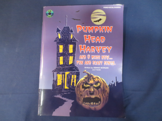 Vintage Books, PUMPKIN HEAD HARVEY, Sheet Music, Music Books, Halloween Books, Halloween Music, Halloween Songs, Scary Music, Scary Songs