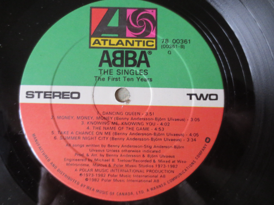 ABBA, The SINGLES, 2 Records, ABBA Records, Abba Album, Abba Lp, Abba Vinyl, Disco Album ,Disco Record, Disco, 1982 Record