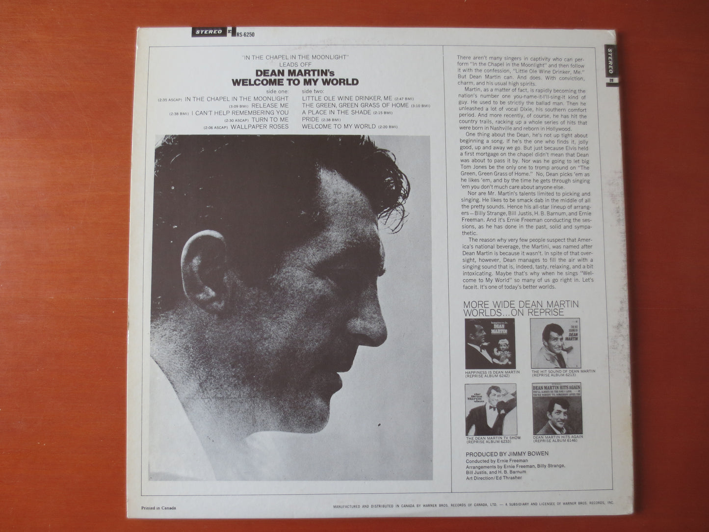 DEAN MARTIN, WELCOME to My World, Dean Martin Record, Dean Martin Album, Dean Martin Lp, Jazz Record, Jazz Lp, 1967 Records