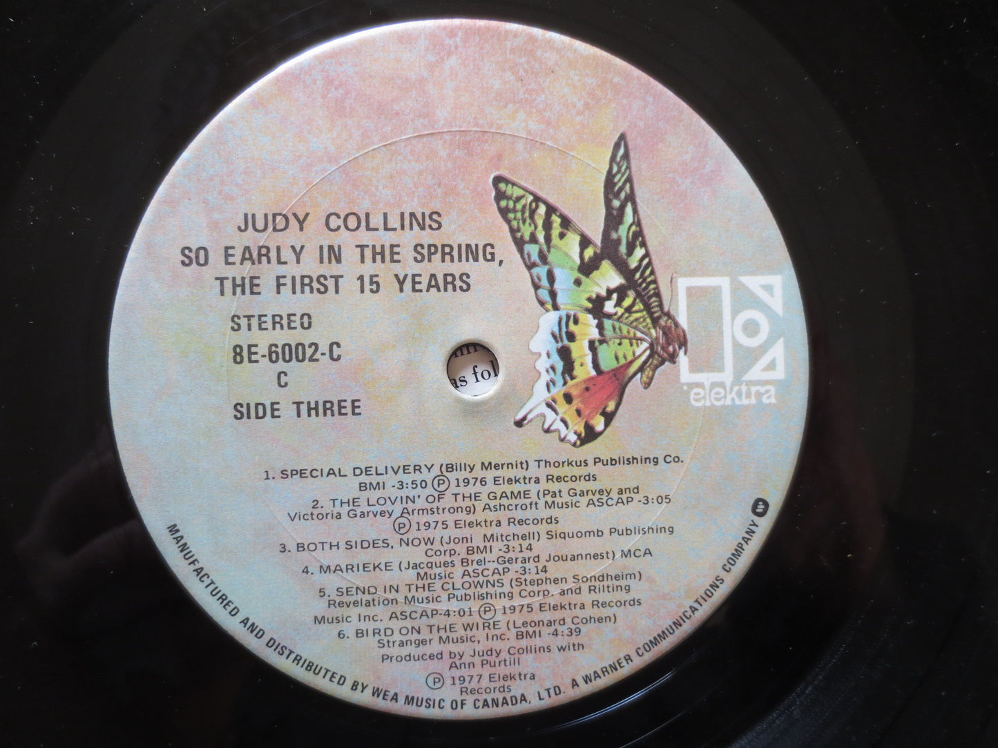 JUDY COLLINS, So Early in the SPRING, Judy Collins Album, Judy Collins Vinyl, Judy Collins Lp, Vinyl Lp, 1977 Records