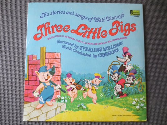 THREE LITTLE PIGS, Disneyland Record, Disney Record, Disneyland Album, Disney Album, Disneyland Vinyl, Disney, 1967 Records