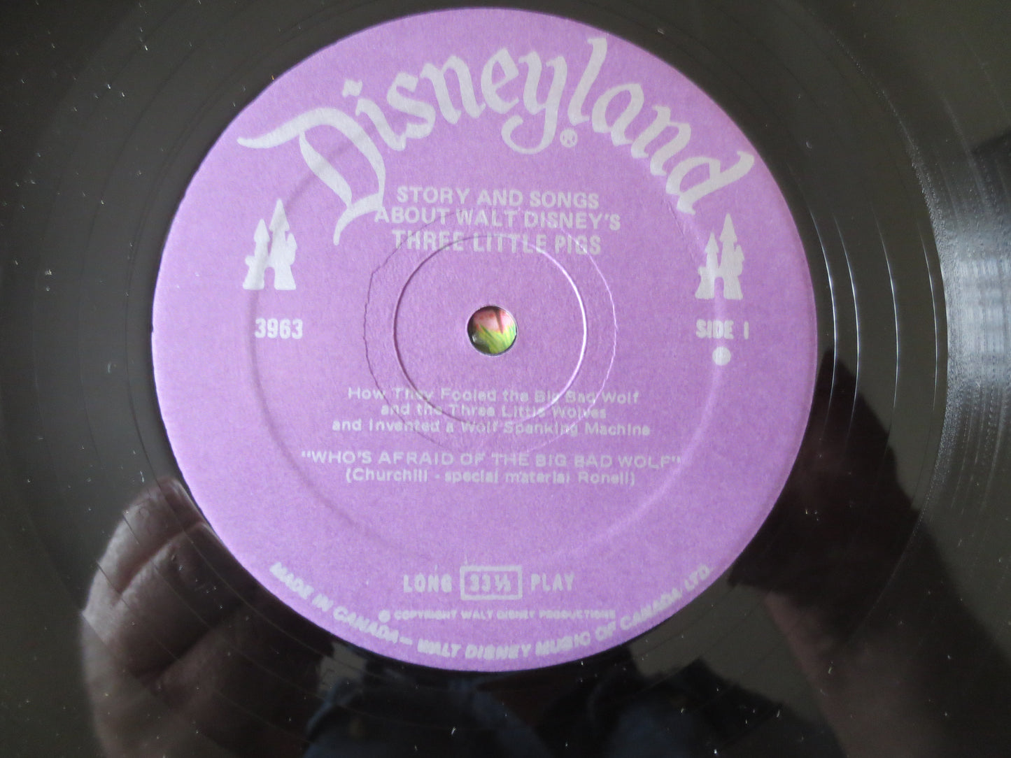 THREE LITTLE PIGS, Disneyland Record, Disney Record, Disneyland Album, Disney Album, Disneyland Vinyl, Disney, 1967 Records