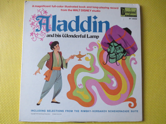 ALADDIN, DISNEYLAND Records, DISNEY Album, Children's Records, Disney Records, Aladdin Songs, Aladdin Story, 1970 Records