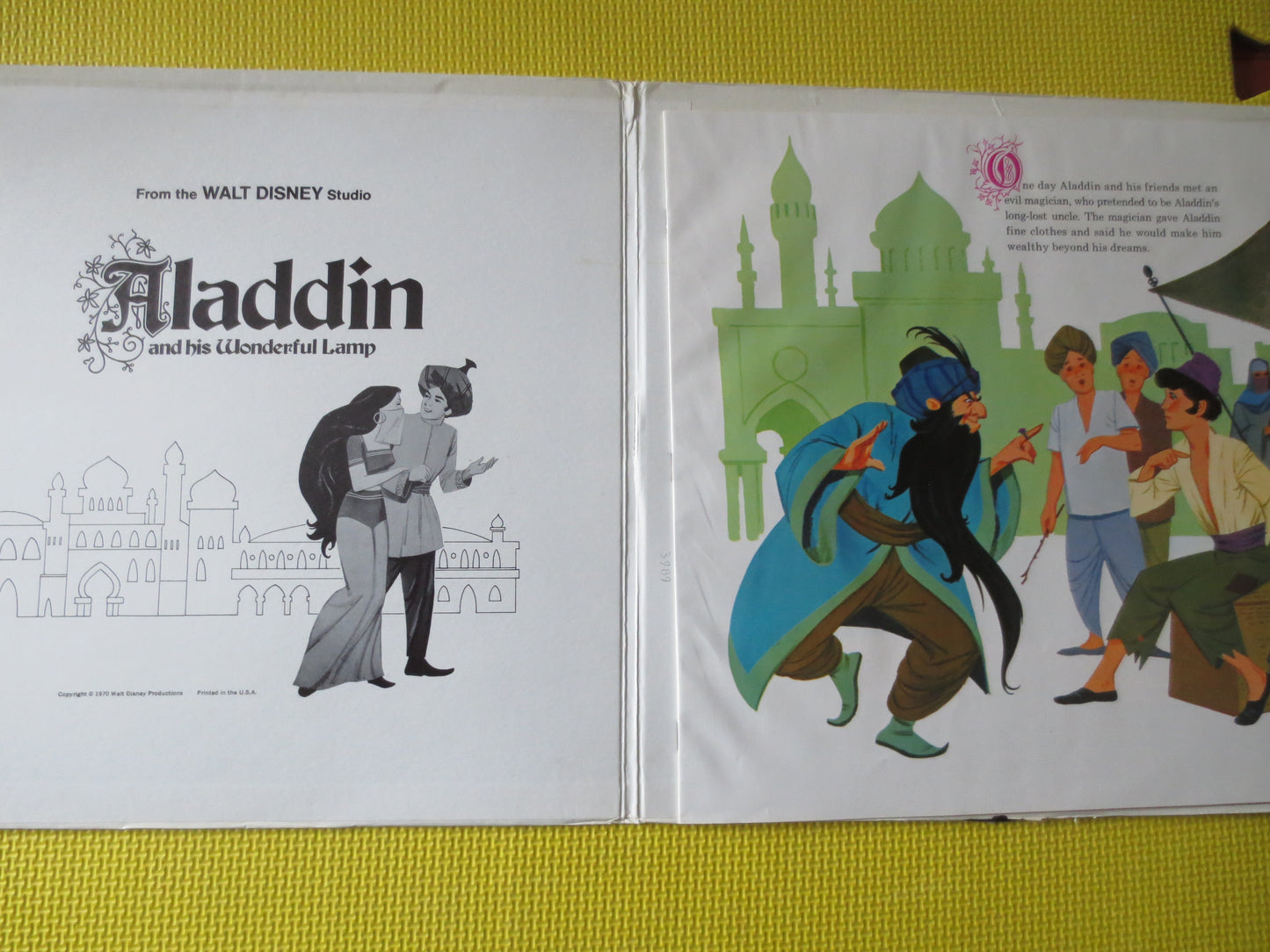 ALADDIN, DISNEYLAND Records, DISNEY Album, Children's Records, Disney Records, Aladdin Songs, Aladdin Story, 1970 Records