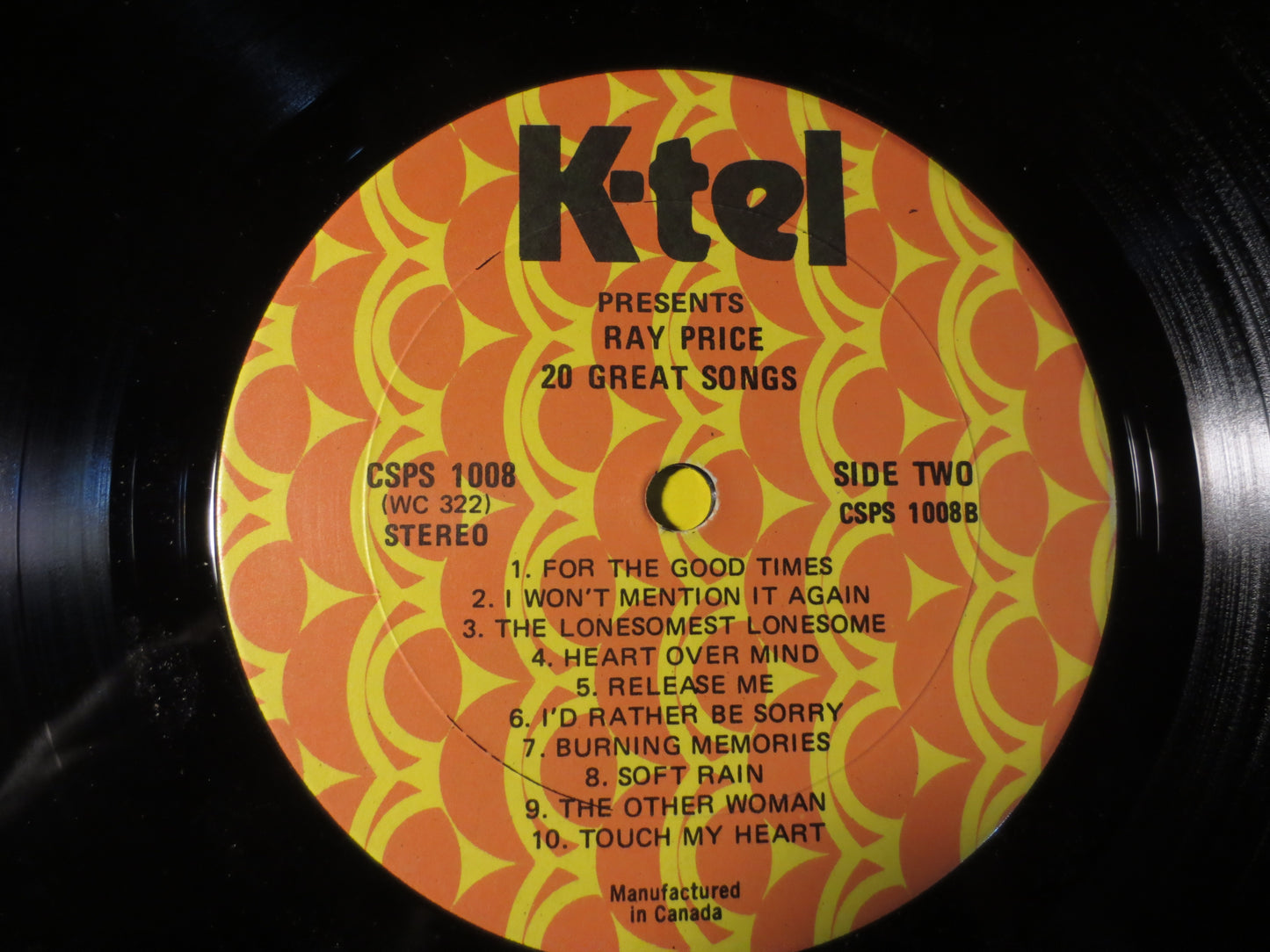 RAY PRICE, K-TEL Records, Country Records, Ray Price Record, Ray Price Album, Vinyl Record, Record Vinyl, Lps, 1976 Records