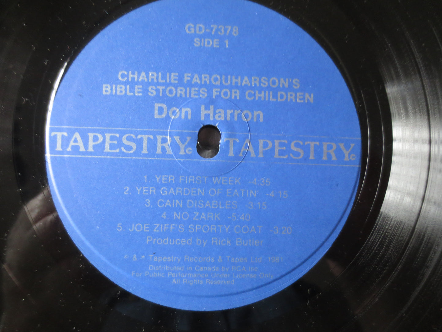 CHARLIE FARQUHARSON, COMEDY Album, Bible Stories, Comedy Lp, Comedy Record, Canadian Comedy, Vinyl Record, Lp, 1981 Records