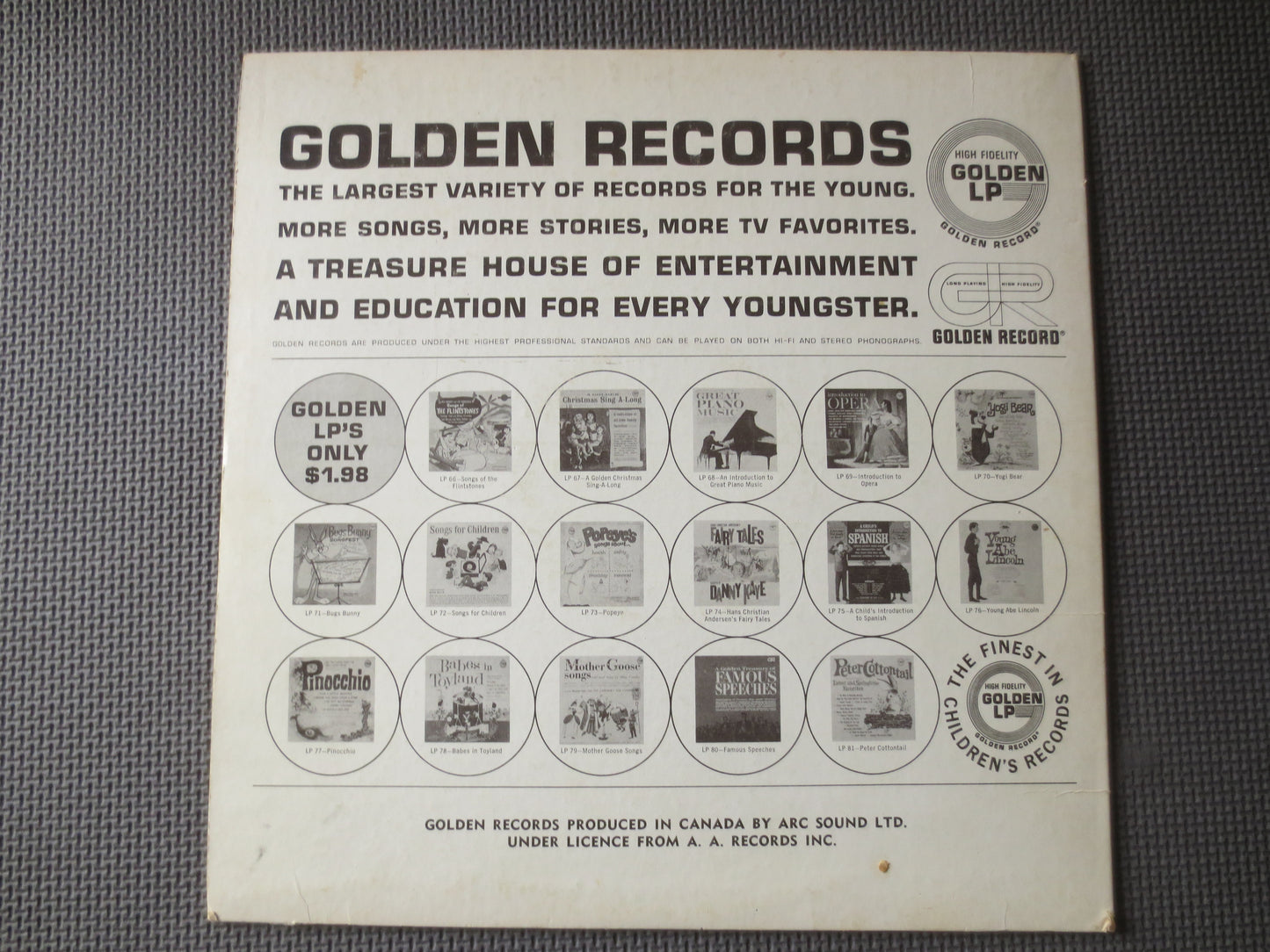 CAPTAIN KANGAROO, CHILDRENS Record, Captain Kangaroo lp, Kids Record, Childrens Album, Kids Album, Childrens lp, Kids Lp