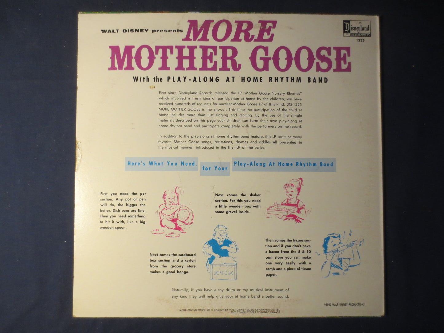 More MOTHER Goose, DISNEYLAND Records, DISNEY Records, Childrens Records, Kids Record, Disney Vinyl, 1962 Records, Records