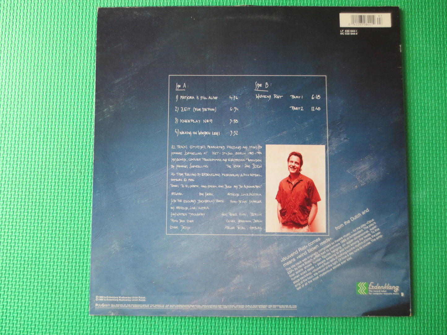 JOHANNES SCHMOELLING, WUIVEND Riet, New Age Music, Ambient Music, New Age Albums, Lps, Vintage Vinyl, Vinyl lp, 1986 Albums