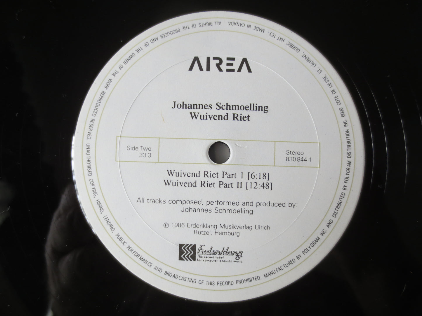 JOHANNES SCHMOELLING, WUIVEND Riet, New Age Music, Ambient Music, New Age Albums, Lps, Vintage Vinyl, Vinyl lp, 1986 Albums