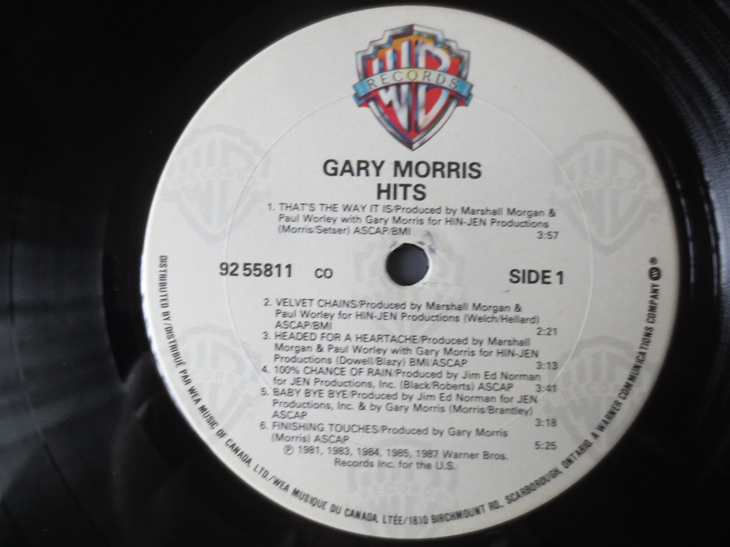 GARY MORRIS, HITS, Gary Morris Record, Gary Morris Albums, Gary Morris Lp, Country lps, Vinyl, Vinyl Albums, 1987 Records