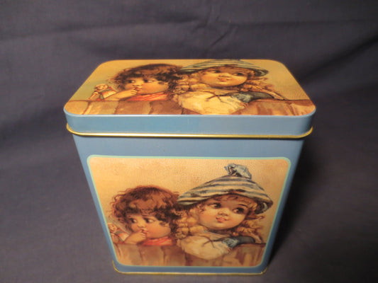 Vintage Tin Box, Tin Box, Sister's Tin Box, Collectible Tin Box, Baby Tin Box, Metal Box