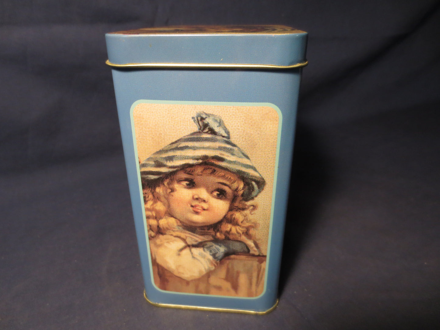 Vintage Tin Box, Tin Box, Sister's Tin Box, Collectible Tin Box, Baby Tin Box, Metal Box