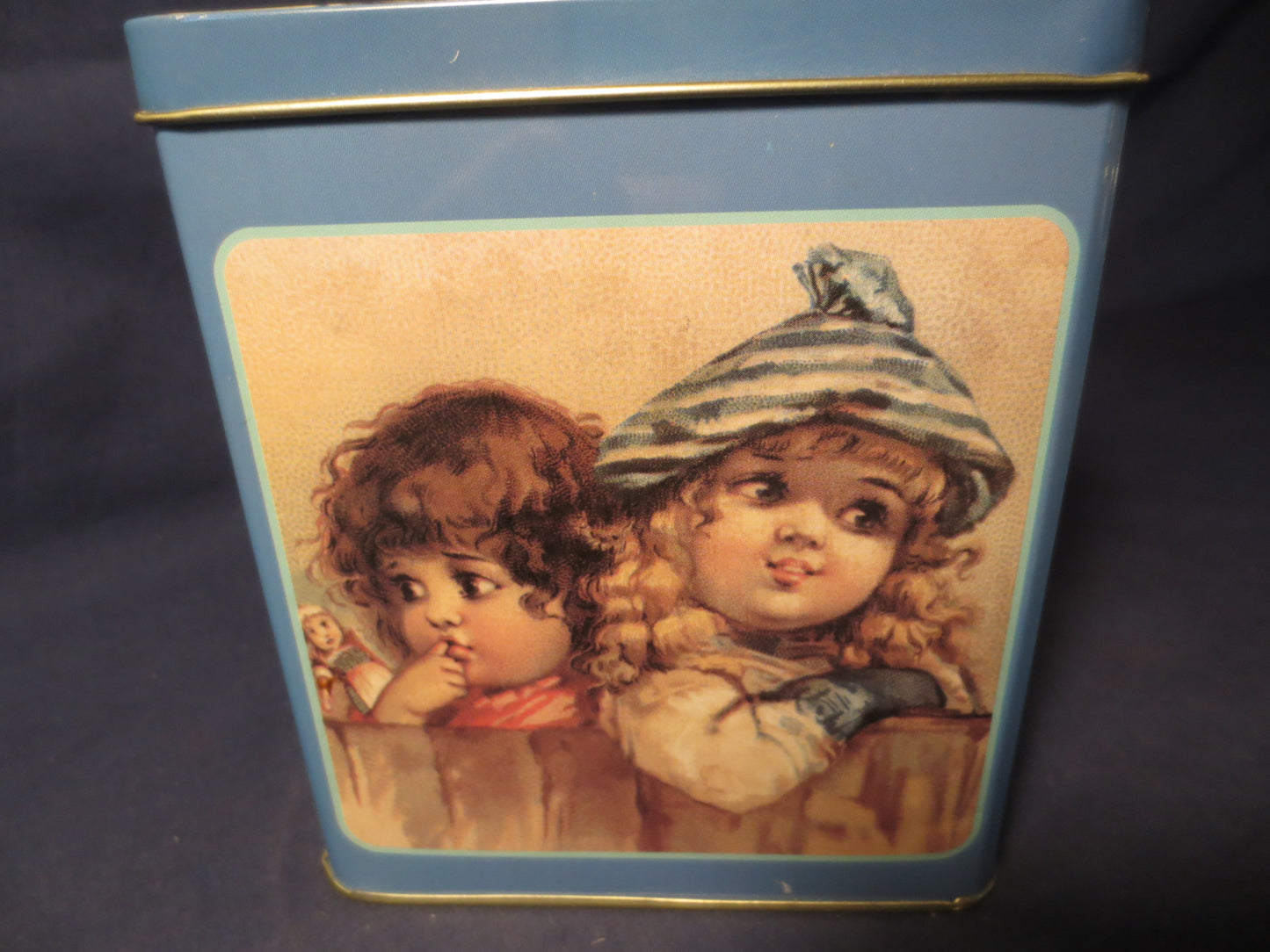 Vintage Tin Box, Tin Box, Sister's Tin Box, Collectible Tin Box, Baby Tin Box, Metal Box