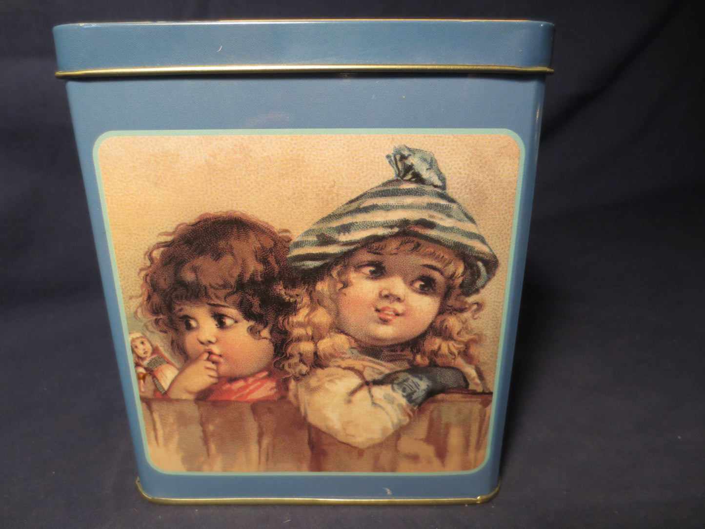 Vintage Tin Box, Tin Box, Sister's Tin Box, Collectible Tin Box, Baby Tin Box, Metal Box