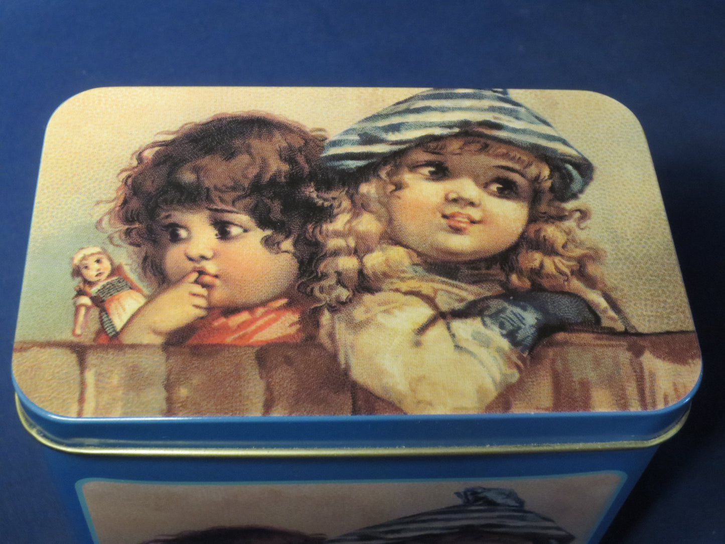 Vintage Tin Box, Tin Box, Sister's Tin Box, Collectible Tin Box, Baby Tin Box, Metal Box