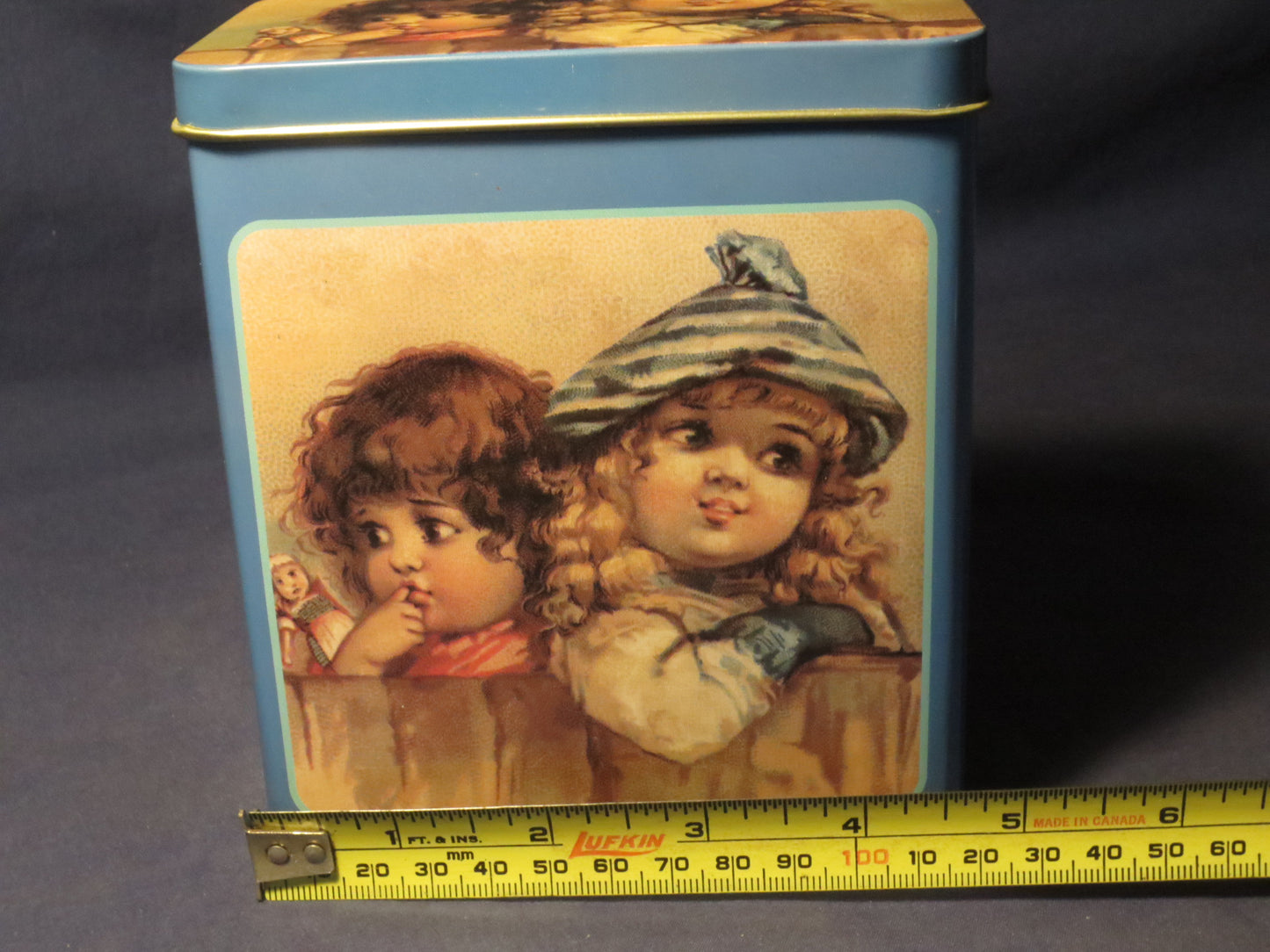 Vintage Tin Box, Tin Box, Sister's Tin Box, Collectible Tin Box, Baby Tin Box, Metal Box