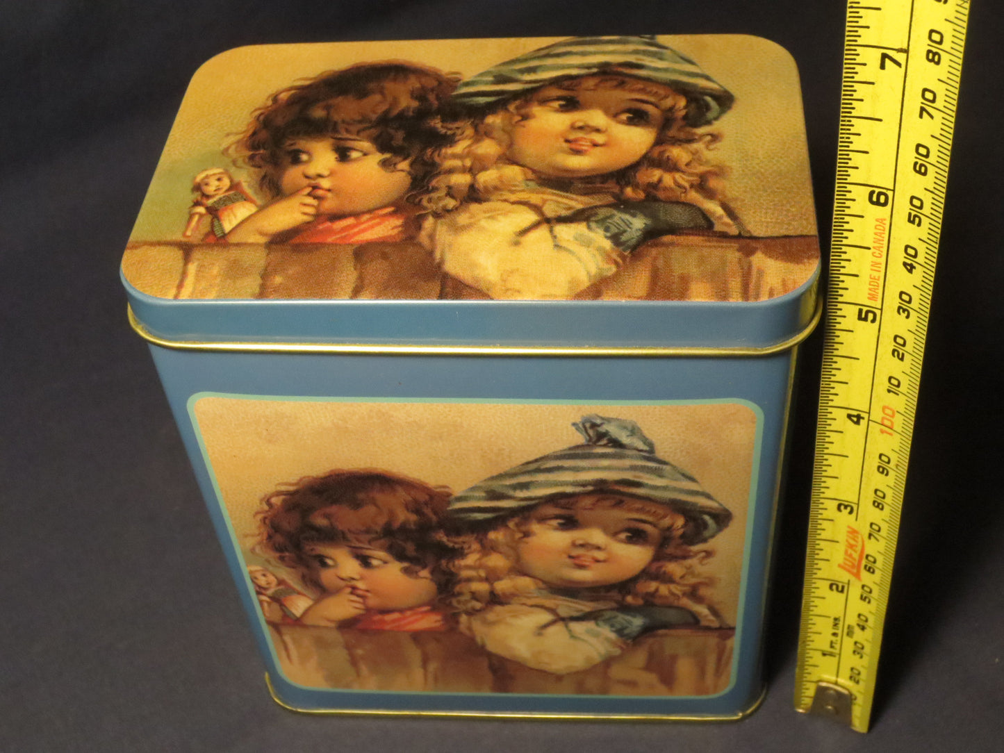 Vintage Tin Box, Tin Box, Sister's Tin Box, Collectible Tin Box, Baby Tin Box, Metal Box