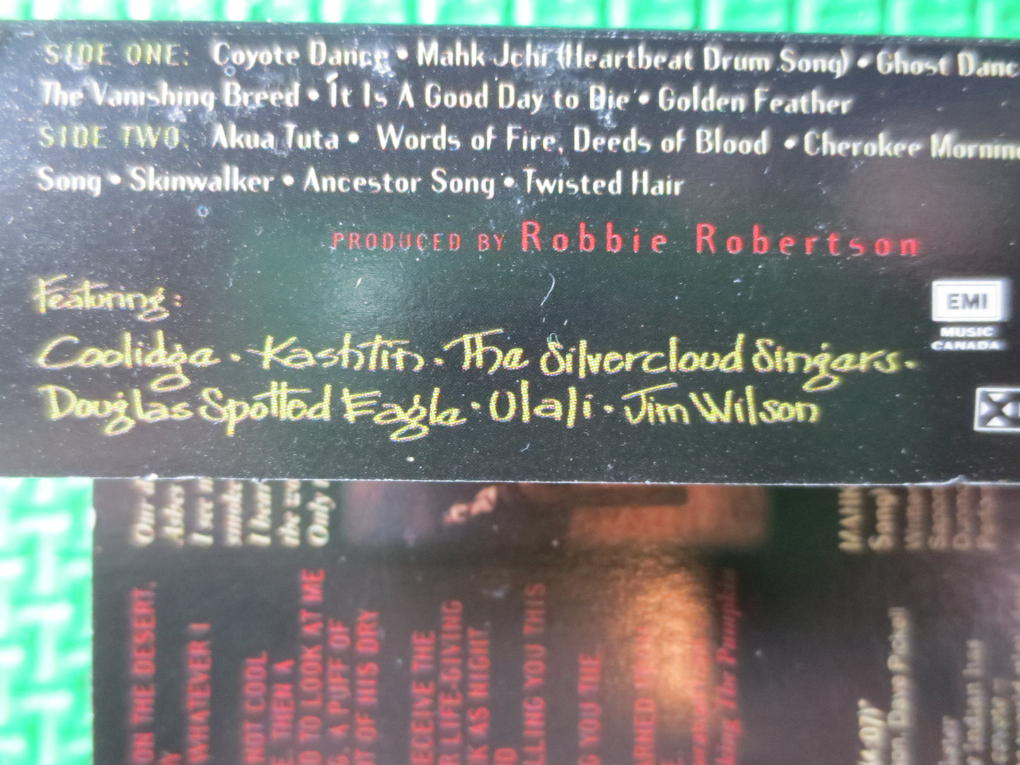 ROBBIE ROBERTSON, Native AMERICANS Lp, Robbie Robertson Lp, Country Music, Tape Cassette, Rock Cassette, 1994 Cassette