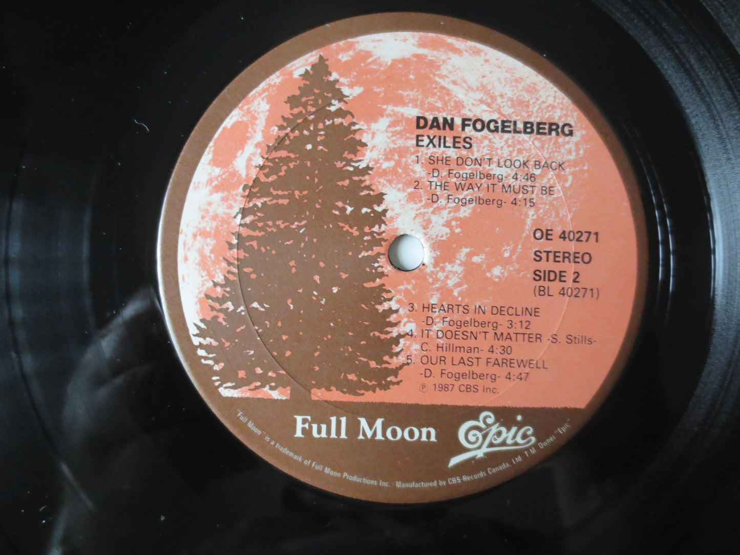 DAN FOGELBERG, EXILES, Dan Fogelberg Lp, Folk Rock lp, Rock Folk Lp, Vinyl Records, Vinyl lps, Vinyl Albums, 1987 Records