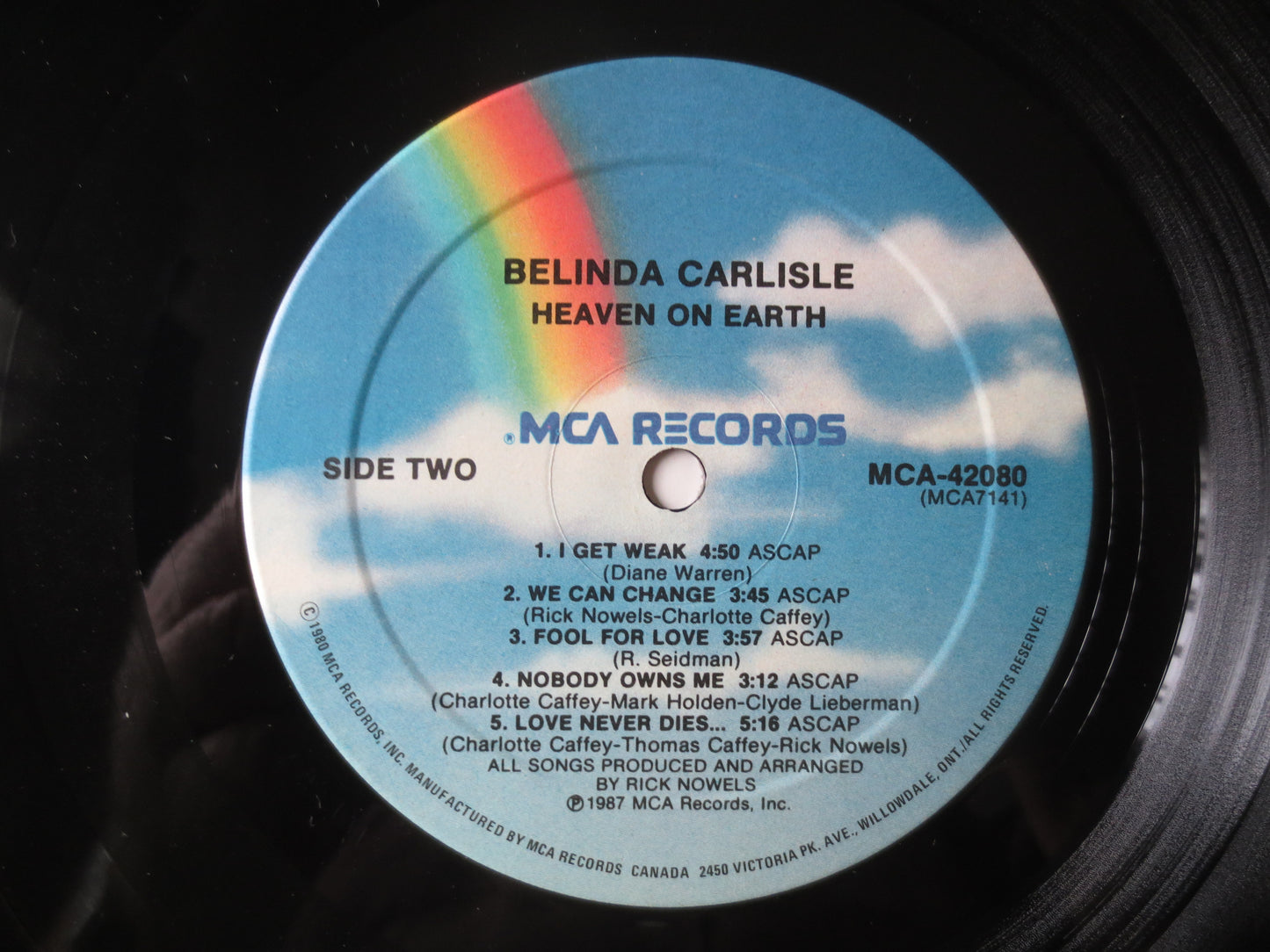 BELINDA CARLISLE, HEAVEN on Earth, Belinda Carlisle lp, Pop Record, Disco Vinyl, Pop Vinyl, Pop Album, Vinyl Lp, 1987 Record