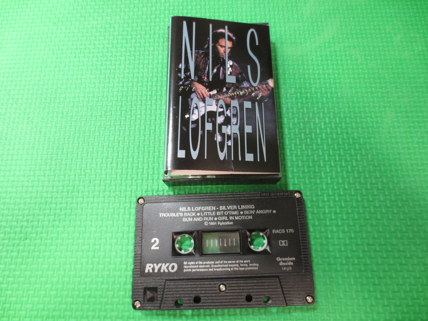 NILS LOFGREN Tape, SILVER Lining Tape, Nils Lofgren Album, Nils Lofgren Music, Tape Cassette, Rock Cassette, 1991 Cassette