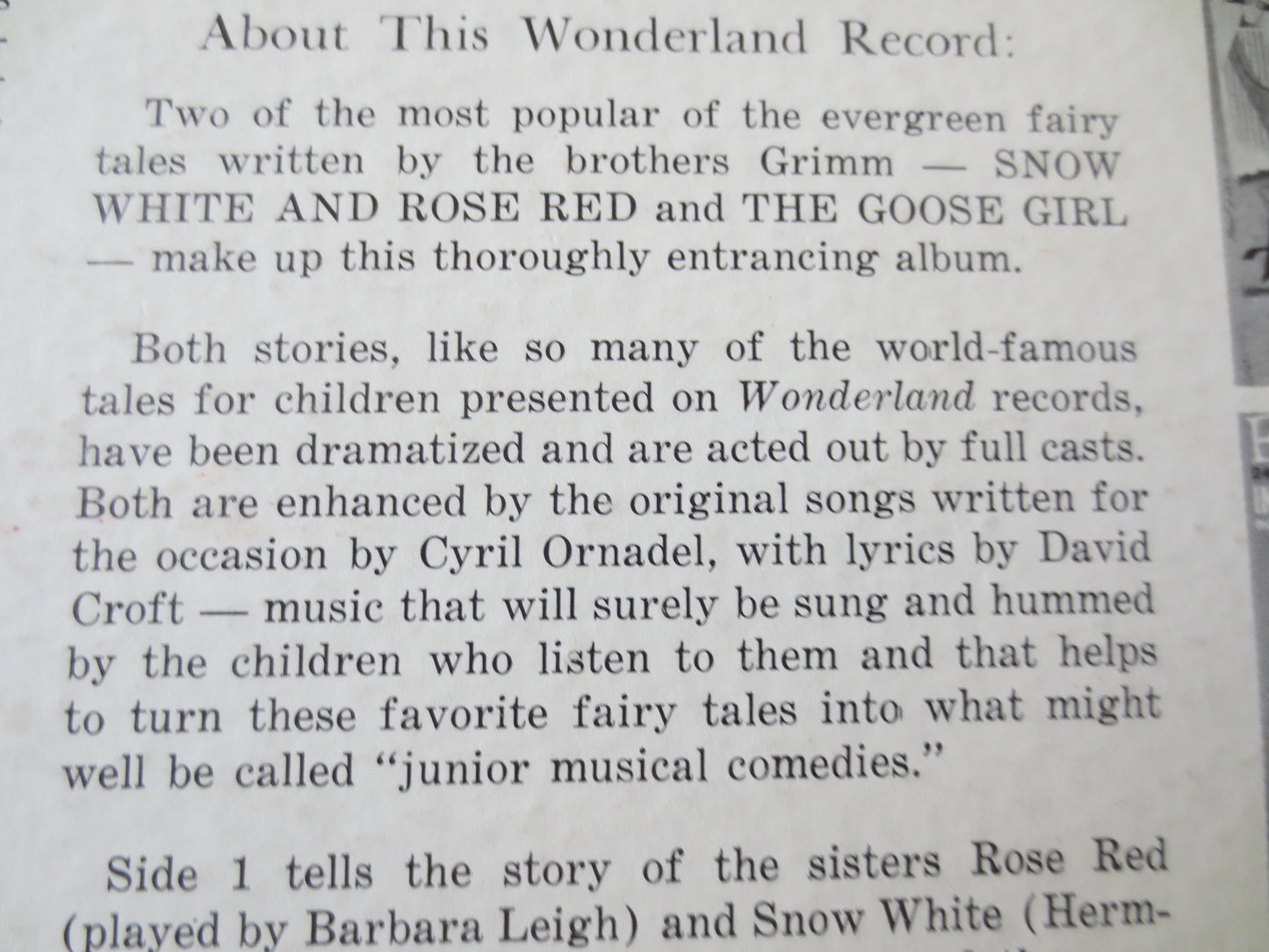 SNOW WHITE Album, Snow White Records, Snow White Lp, Childrens Record, Childrens Lp, Kids Lp, Kids Album, Lps, 1960 Records