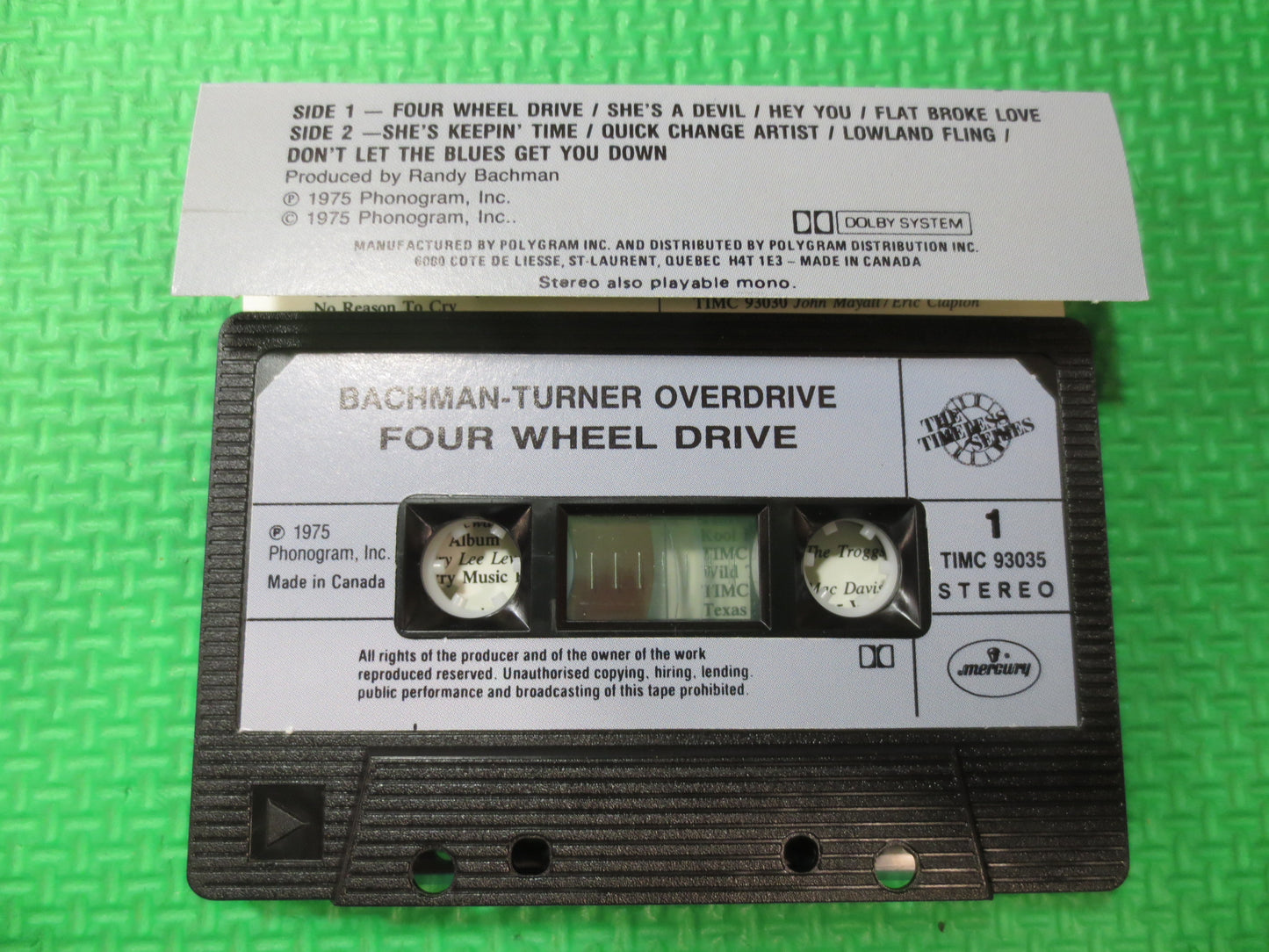 BTO Tape, FOUR WHEEL Drive, Bto Album, Bto Music, Bto Song, Tape Cassette, Bto Cassette, Rock Cassette, 1975 Cassette