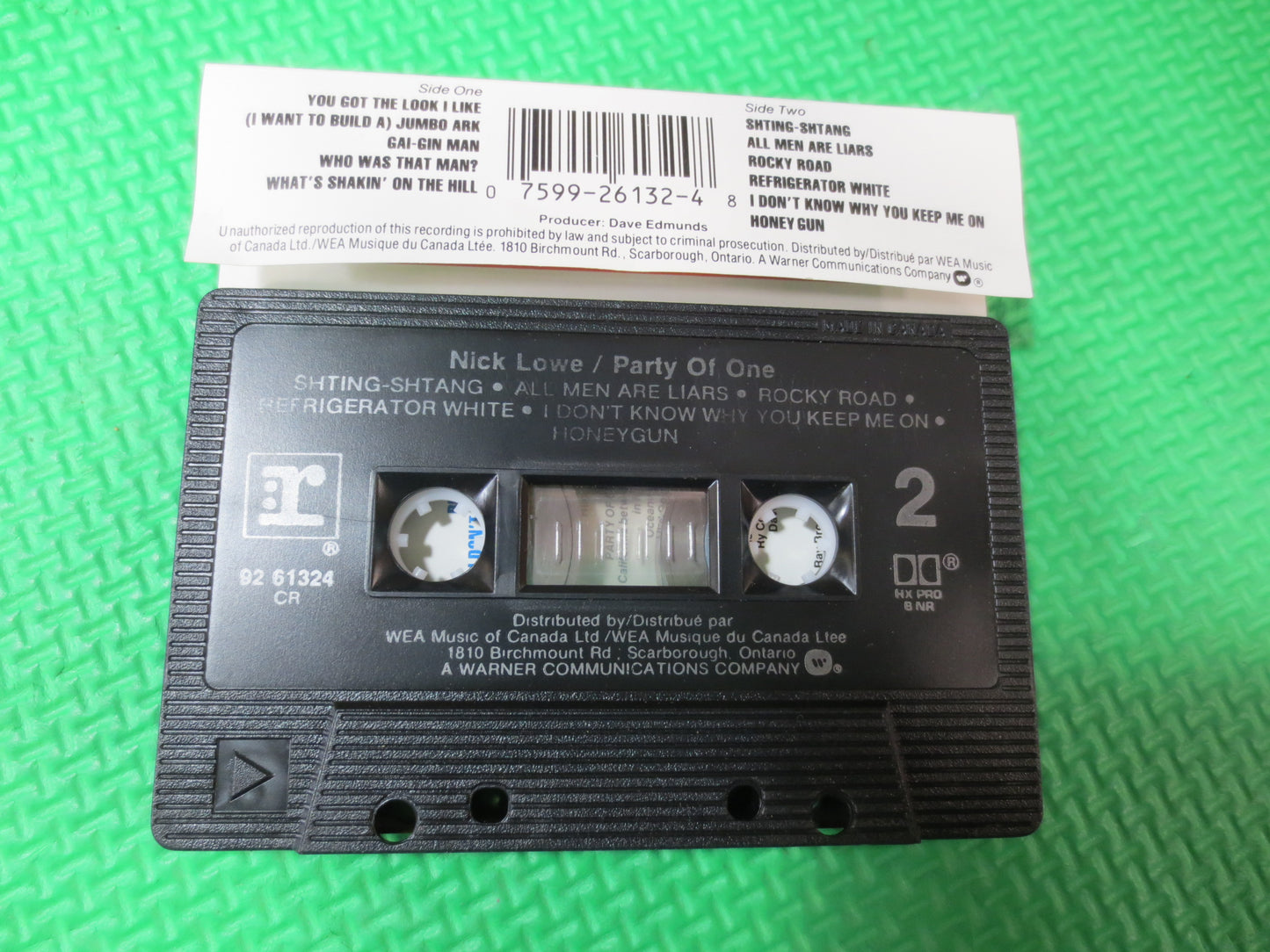 NICK LOWE Tape, Party of One Tape, Nick Lowe Album, Nick Lowe Music, Tape Cassette, Rock Cassette, 1990 Cassette